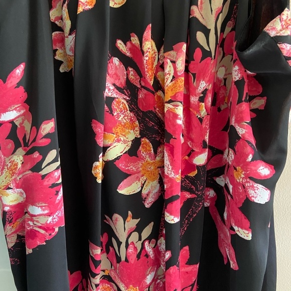 Sleeveless floral black and pink dress‎ Dana Buchman XL - Picture 3 of 9